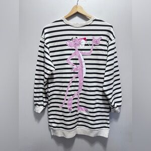 Zara Pink Panther Striped Sweater Dress Size 13/14